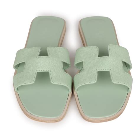 vert jade hermes oran|Hermes Oran Sandals Vert Jade Epsom 38 EU .